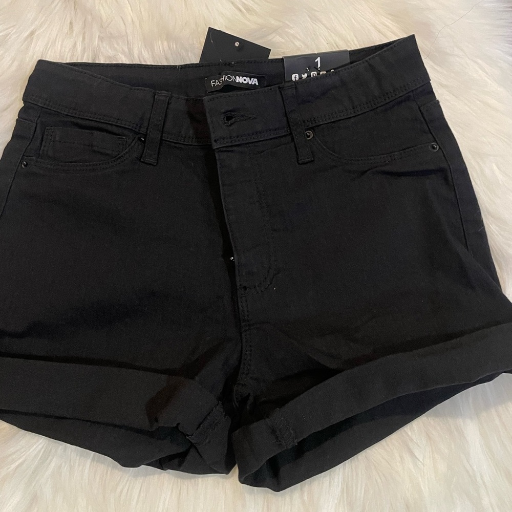 No Muffin Top Black Stretchy Denim Shorts Fashion Nova Booty Lifting